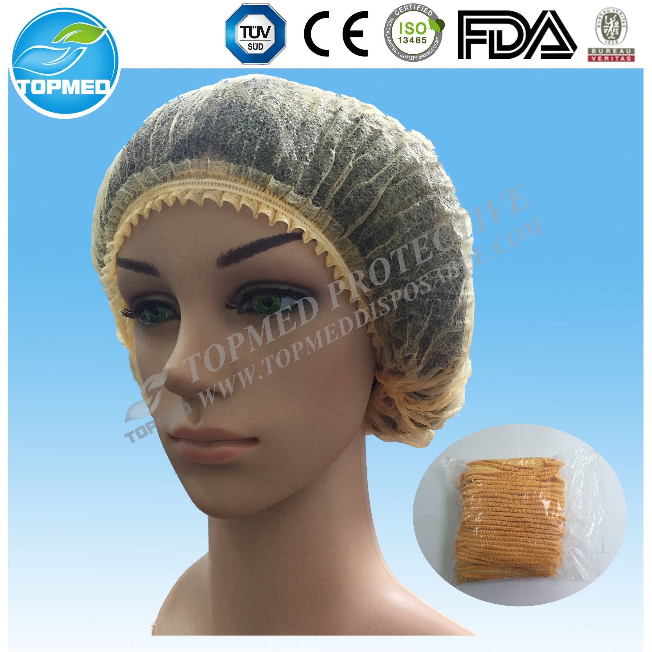 Disposable Non-Woven Surgical Cap or Nurse Cap for Hospital Medical