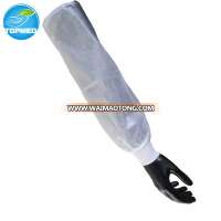 Waterproof PP coated PE film sleeve cover with knitted cuff